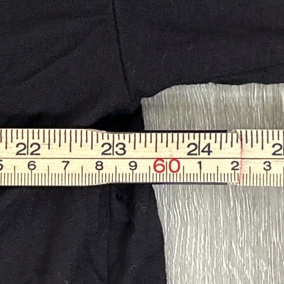 Nordstrom Womens Blouse Medium Black‎ Long Sleeve Pullover Tee Minimalist V Neck - Picture 7 of 7